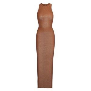 SKIMS Shimmer Maxi Tank Dress Copper Womens Small